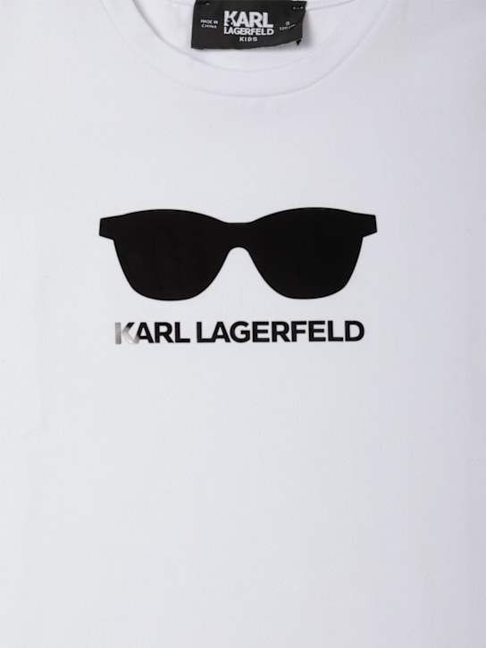 Karl Lagerfeld: コットンブレンドジャージーTシャツ - kids-girls_1 | Luisa Via Roma