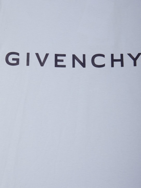 Givenchy: T-shirt en jersey de coton imprimé - Bleu Clair - kids-boys_1 | Luisa Via Roma