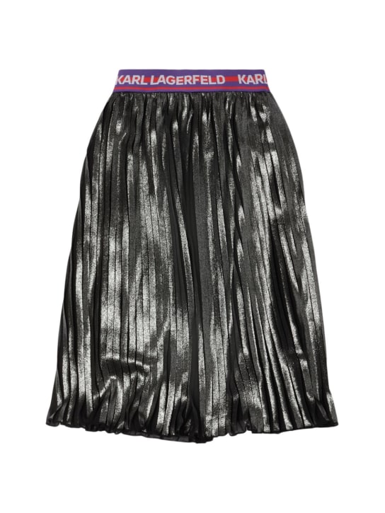 Karl Lagerfeld: Poly ruffled skirt - Gümüş - kids-girls_0 | Luisa Via Roma