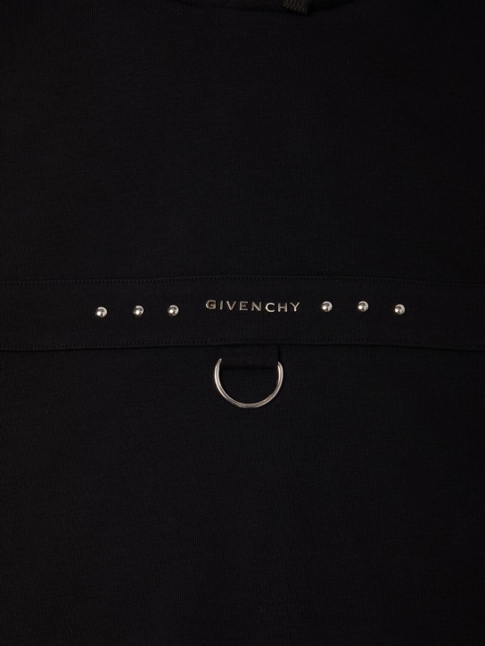 Givenchy: Sweat-shirt en coton mélangé à capuche - Noir - kids-boys_1 | Luisa Via Roma