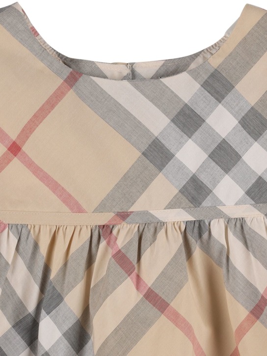 Burberry: Check print cotton shirt - Beige - kids-girls_1 | Luisa Via Roma