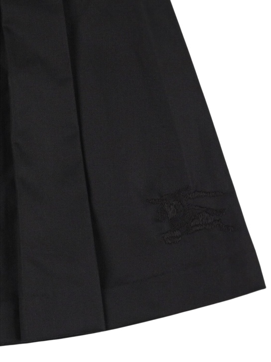 Burberry: Falda plisada de algodón y lyocell - Negro - kids-girls_1 | Luisa Via Roma