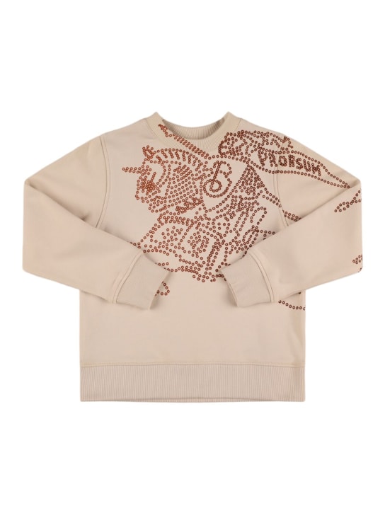 Burberry: Embroidered cotton jersey sweatshirt - White - kids-girls_0 | Luisa Via Roma