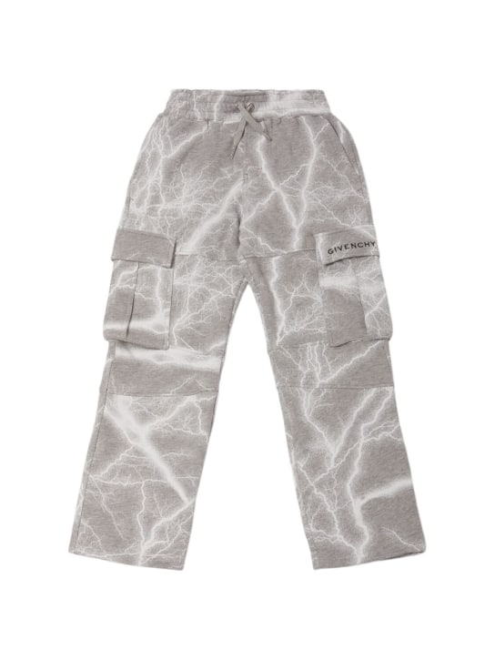 Givenchy: Pantalones de felpa de algodón - Gris - kids-boys_0 | Luisa Via Roma