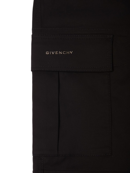 Givenchy: コットンブレンドギャバジンカーゴパンツ - ブラック - kids-boys_1 | Luisa Via Roma
