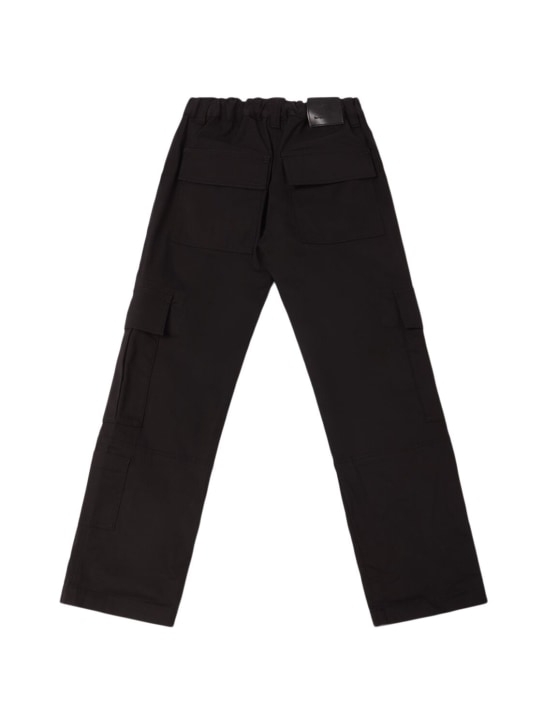 Givenchy: Cotton blend gabardine cargo pants - Black - kids-boys_2 | Luisa Via Roma