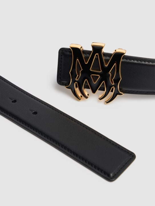 Amiri: 4cm MA leather belt - Black/Gold - men_1 | Luisa Via Roma