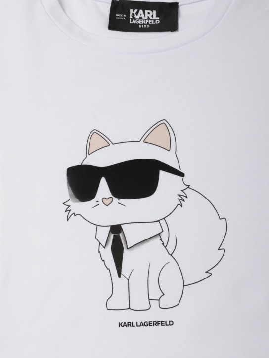 Karl Lagerfeld: コットンブレンドTシャツ - kids-girls_1 | Luisa Via Roma