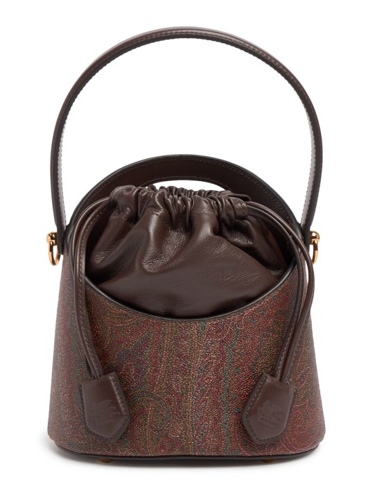 Etro: Small Saturno Arnica bucket bag - Brown - women_0 | Luisa Via Roma