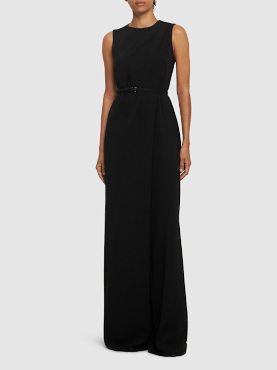 Max Mara: Sondrio belted cady long jumpsuit - women_1 | Luisa Via Roma