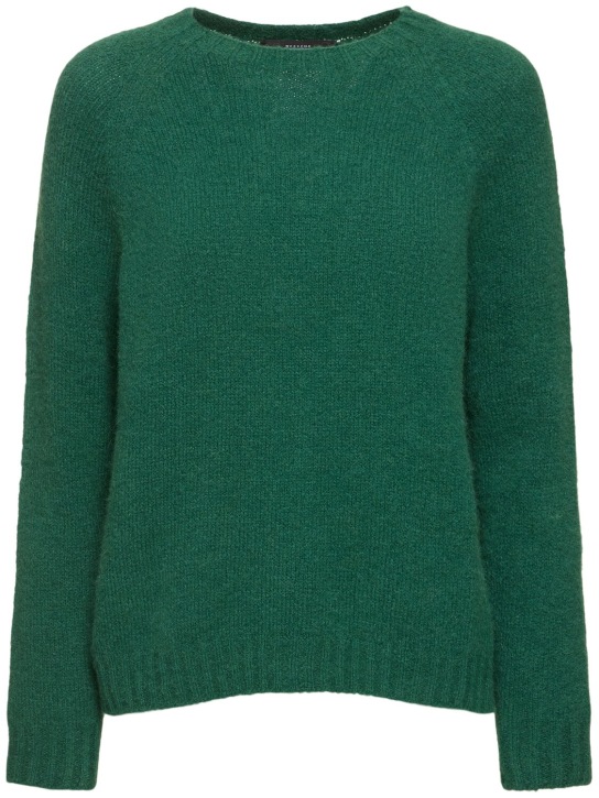 Weekend Max Mara: Ghiacci alpaca blend crewneck sweater - Dark Green - women_0 | Luisa Via Roma