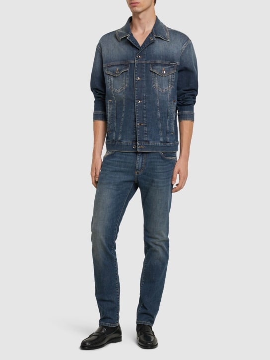 Dolce&Gabbana: Jeans slim fit in denim - Blu - men_1 | Luisa Via Roma