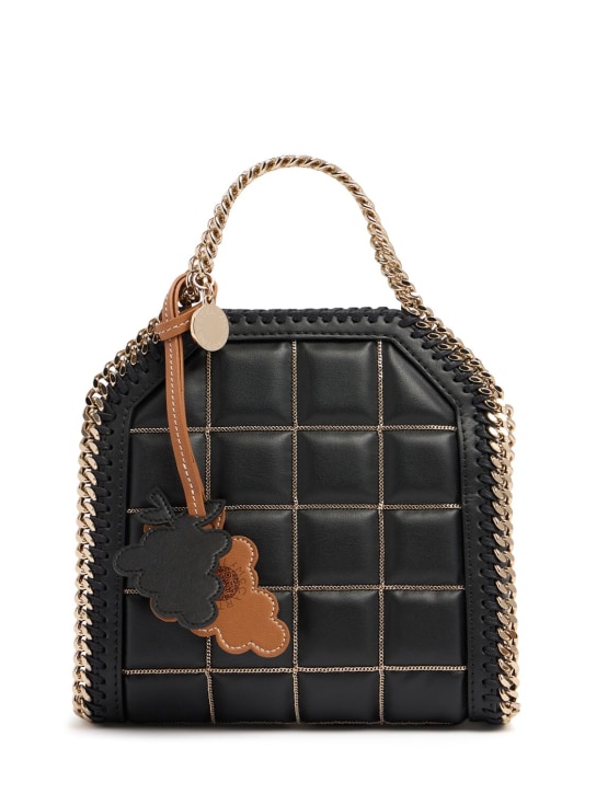 Stella McCartney: Tiny Falabella eco quilted bag - Siyah - women_0 | Luisa Via Roma
