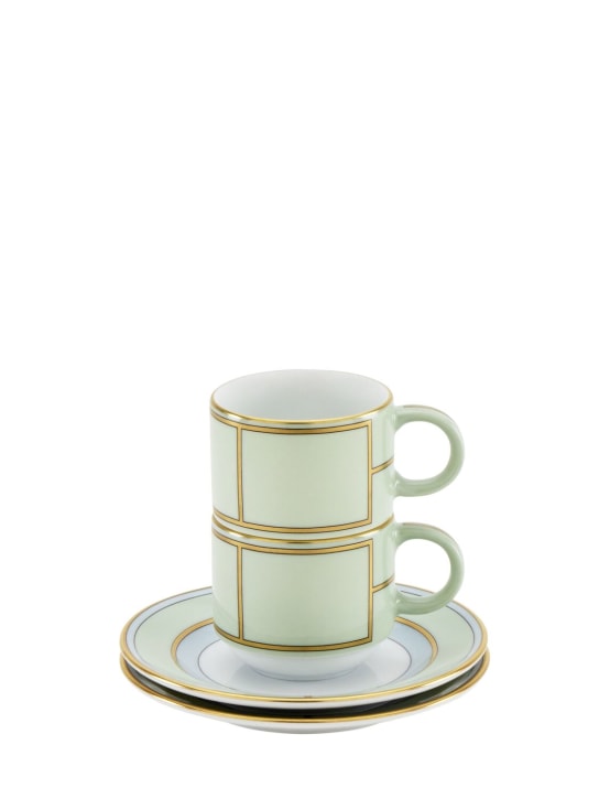 Ginori 1735: Juego de café de 2 piezas Diva Colonna - Verde - ecraft_1 | Luisa Via Roma