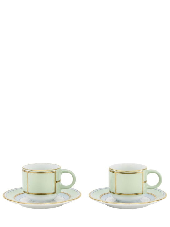 Ginori 1735: Juego de café de 2 piezas Diva Colonna - Verde - ecraft_0 | Luisa Via Roma
