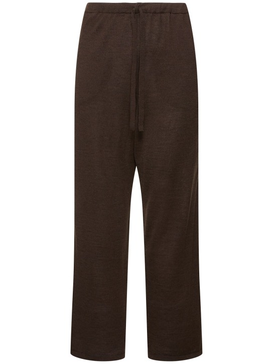 The Row: Darvi wool & silk pants - Brown - men_0 | Luisa Via Roma