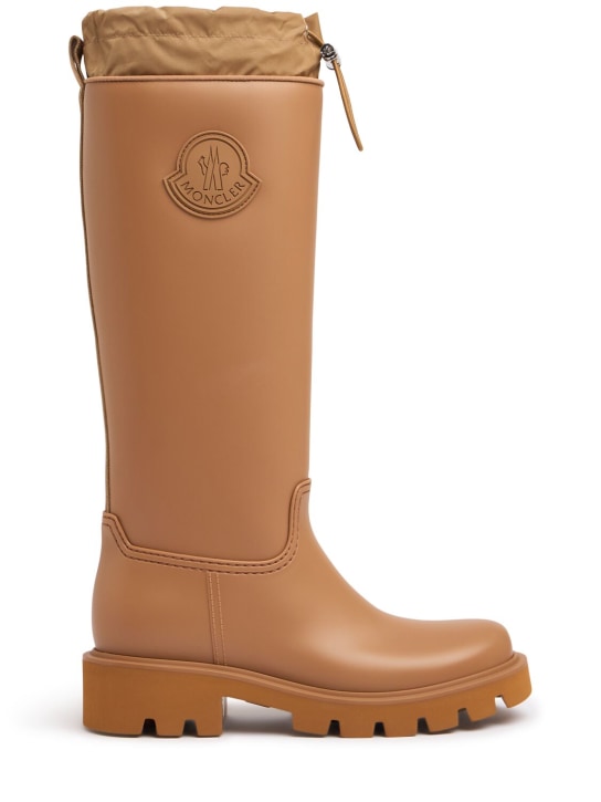Moncler: Kickstream High rubber rain boots - Braun - women_0 | Luisa Via Roma