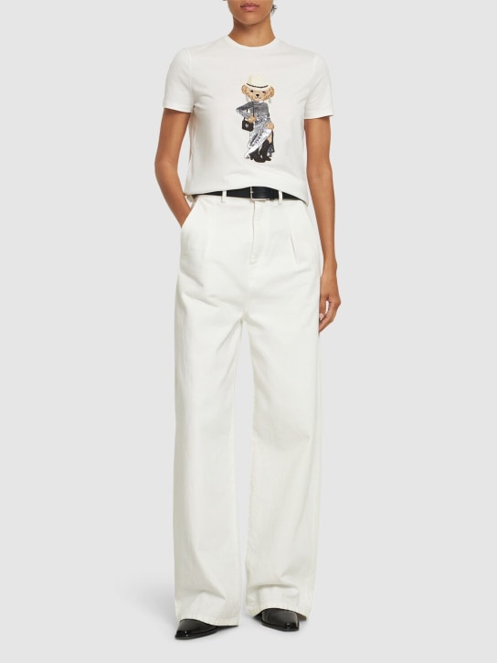 Ralph Lauren Collection: T-Shirt aus Baumwolljersey „Western Bear“ - Weiß - women_1 | Luisa Via Roma