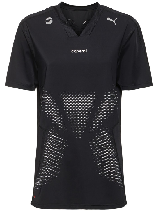 Coperni: Camiseta de algodón jersey - Negro - women_0 | Luisa Via Roma