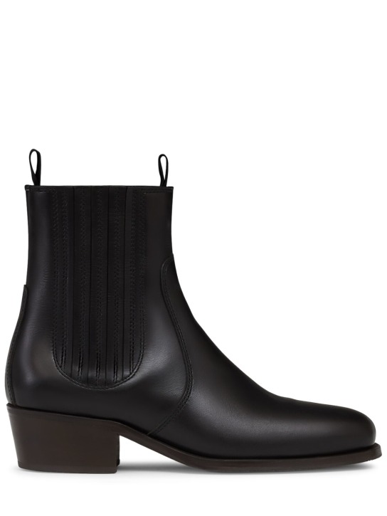 Lemaire: 40mm Chelsea leather boots - Black - women_0 | Luisa Via Roma
