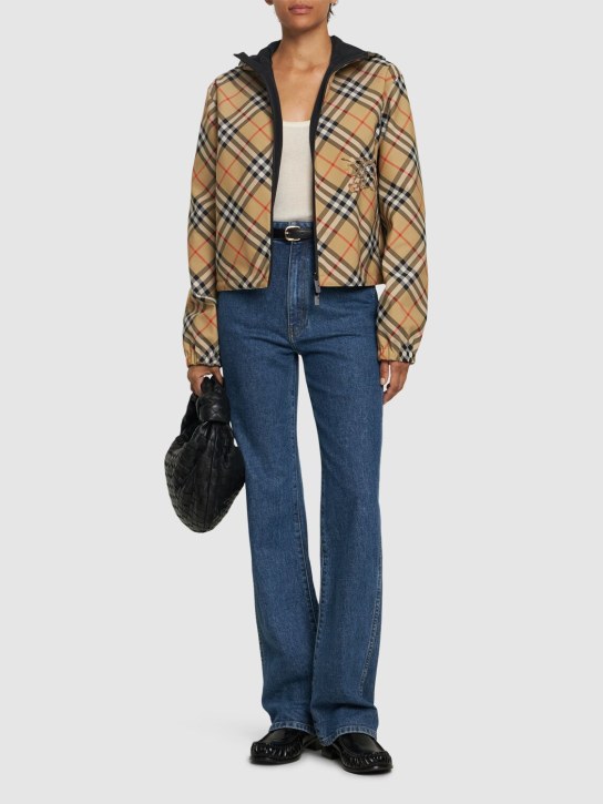 Burberry: Giacca reversibile con stampa e cappuccio - women_1 | Luisa Via Roma
