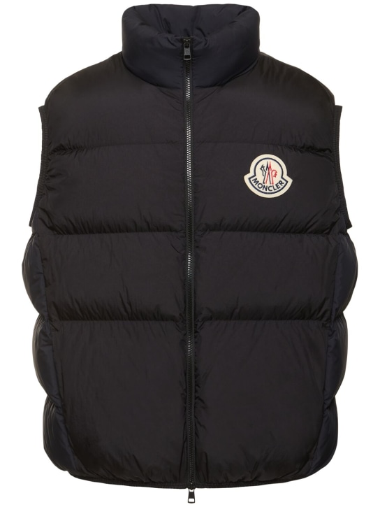 Moncler: Piumino smanicato Almaz in nylon super leggero - Nero - men_0 | Luisa Via Roma