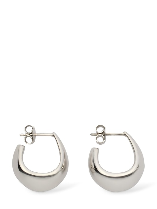 Lemaire: Mini Curved hoop earrings - Gümüş - women_0 | Luisa Via Roma
