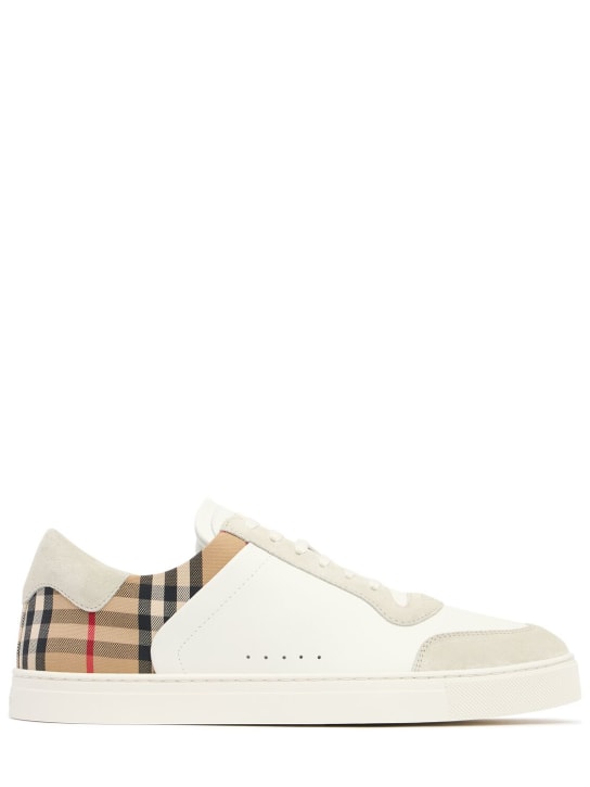 Burberry: Sneakers Stevie in pelle - men_0 | Luisa Via Roma