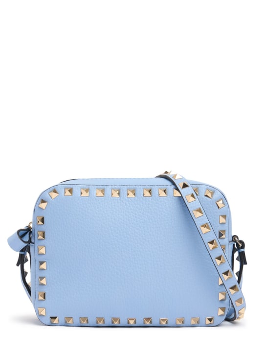 Valentino Garavani: Rockstud leather crossbody bag - Poplin Blue - women_0 | Luisa Via Roma