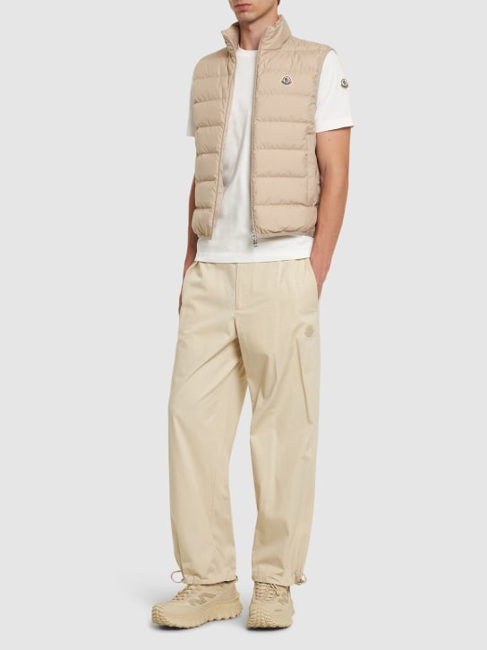 Moncler: Soft cotton canvas pants - Beige - men_1 | Luisa Via Roma