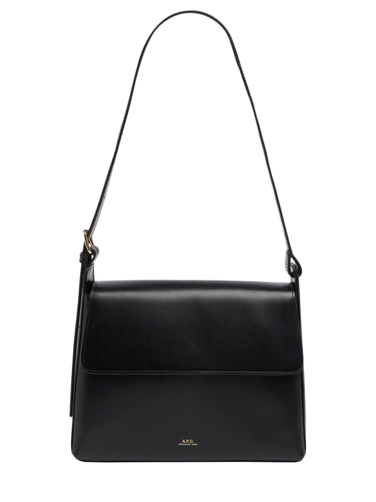 A.P.C.: Sac Virginie flap leather shoulder bag - Black - women_0 | Luisa Via Roma