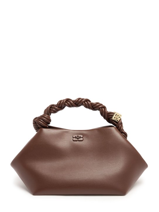 GANNI: Small Bou recycled leather bag - Choco Fondant - women_0 | Luisa Via Roma