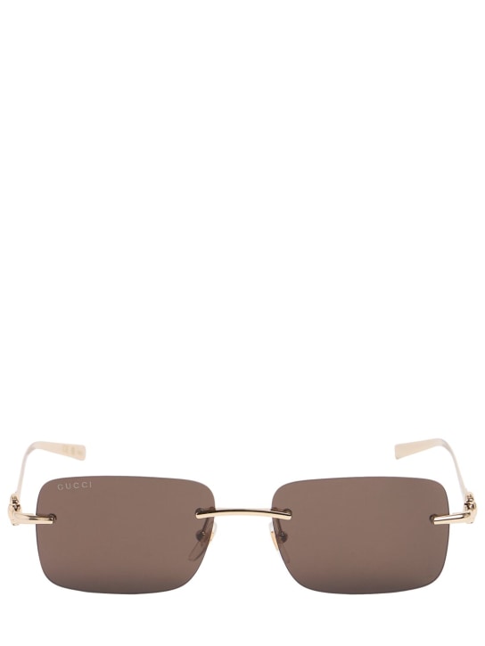Gucci: GG1703S metal sunglasses - Gold/Braun - women_0 | Luisa Via Roma