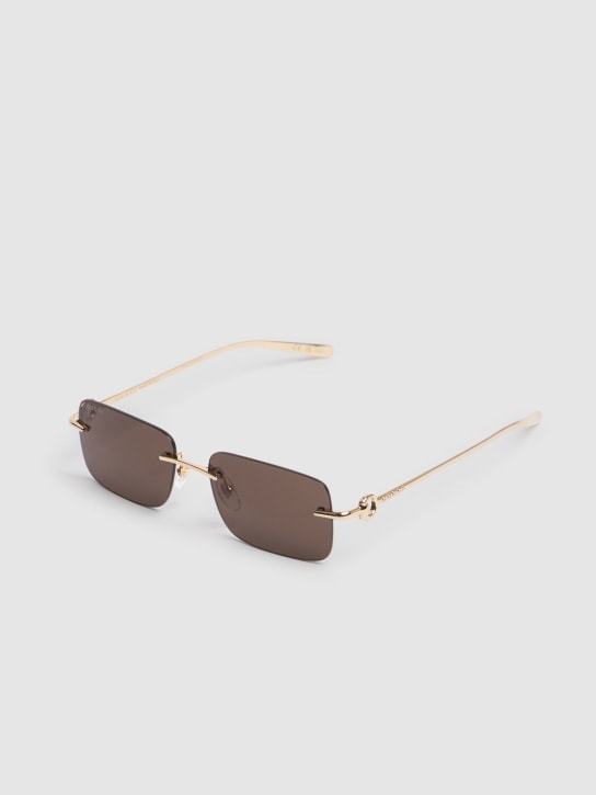 Gucci: GG1703S metal sunglasses - 金色/棕色 - women_1 | Luisa Via Roma