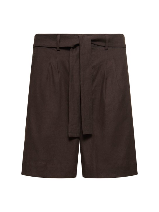 Commas: Shorts aus Leinenmischung - Schokobraun - men_0 | Luisa Via Roma
