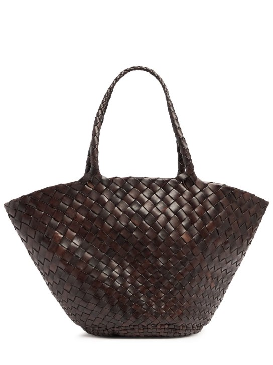 Dragon Diffusion: Egola hand-braided leather tote bag - Dark Brown - women_0 | Luisa Via Roma