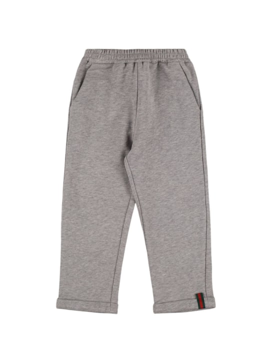 Gucci: Felted cotton jersey sweatpants - Light Grey - kids-boys_0 | Luisa Via Roma