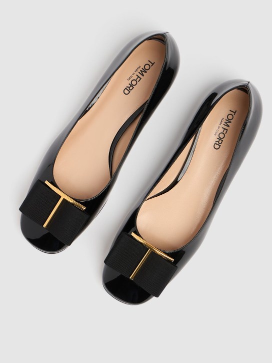 Tom Ford: Ballerine in pelle verniciata 10mm - Nero - women_2 | Luisa Via Roma