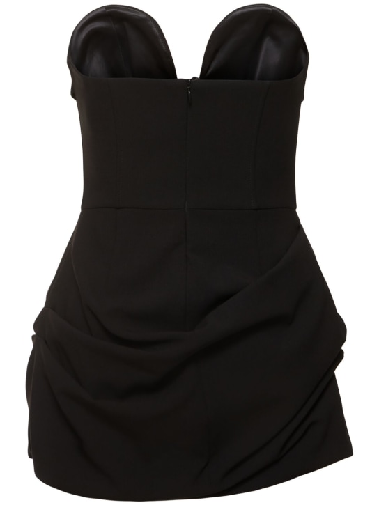 Magda Butrym: Strapless wool blend mini dress - Black - women_4 | Luisa Via Roma