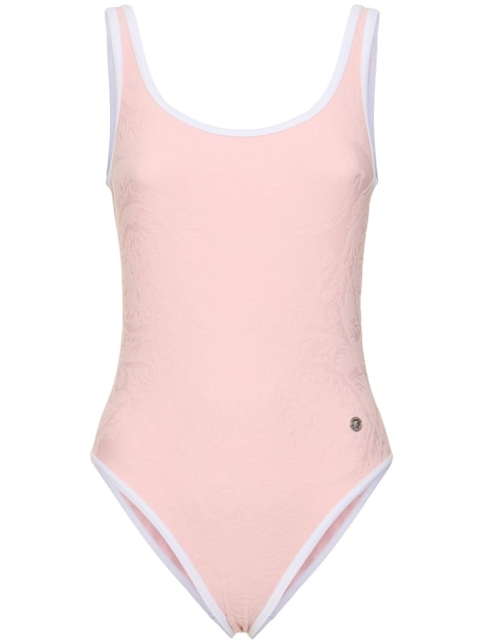 Versace: Baroque jacquard one piece swimsuit - Pink - women_0 | Luisa Via Roma