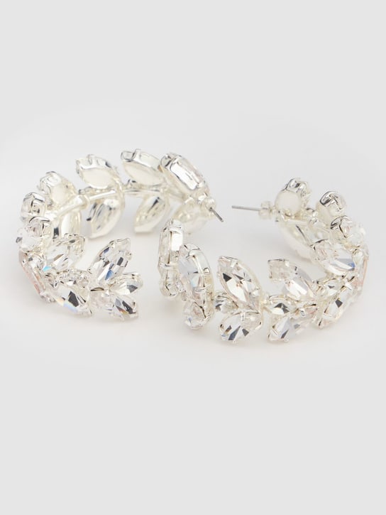 Magda Butrym: Crystal hoop earrings - Silver - women_1 | Luisa Via Roma