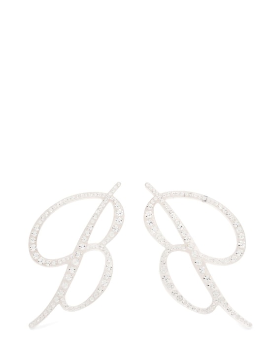 Blumarine: B logo plexi & crystal earrings - women_0 | Luisa Via Roma