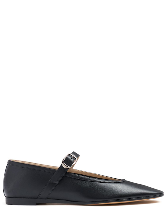 Le Monde Beryl: 10mm Leather Mary Jane ballet flats - Black - women_0 | Luisa Via Roma