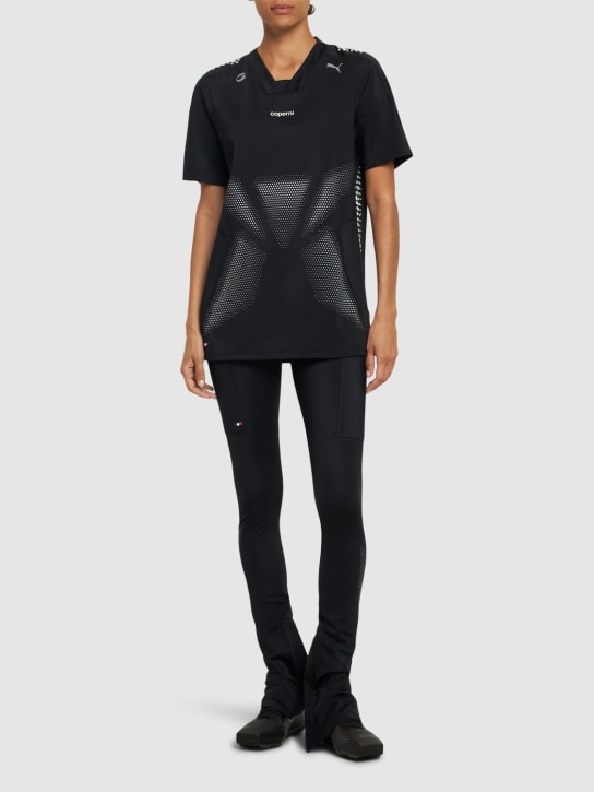 Coperni: Football平纹针织T恤 - 黑色 - women_1 | Luisa Via Roma