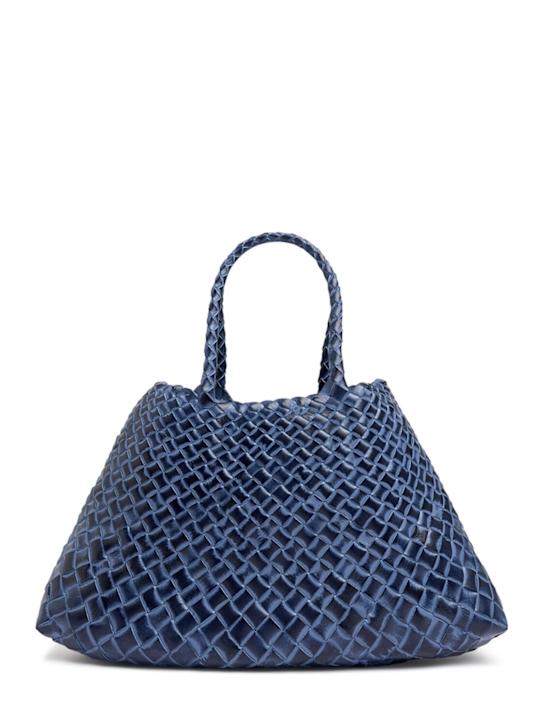 Dragon Diffusion: Small Santa Croce leather shoulder bag - Marine Brush - women_0 | Luisa Via Roma