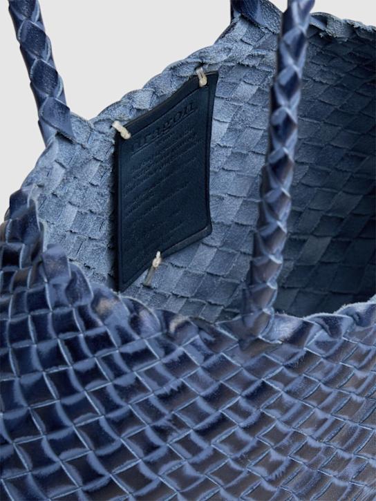 Dragon Diffusion: Small Santa Croce leather shoulder bag - Marine Brush - women_5 | Luisa Via Roma