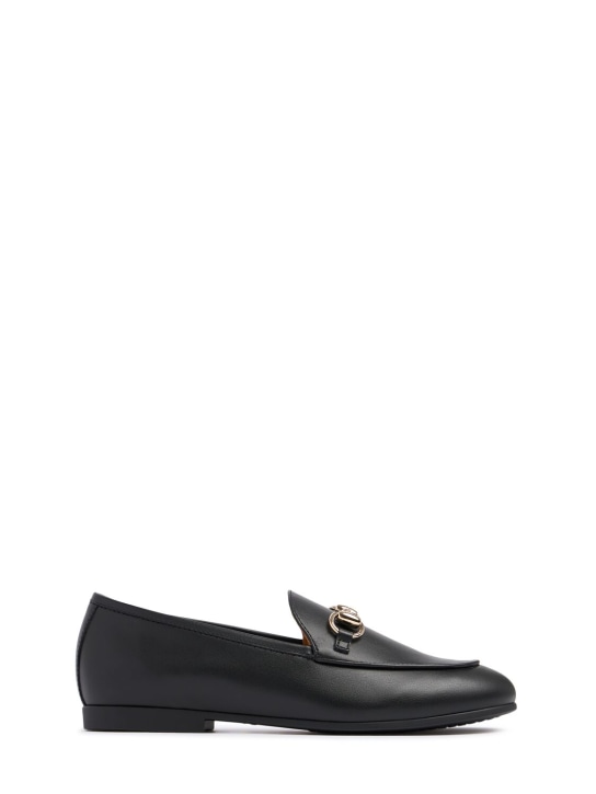 Gucci: Horsebit leather loafers - Black - kids-girls_0 | Luisa Via Roma