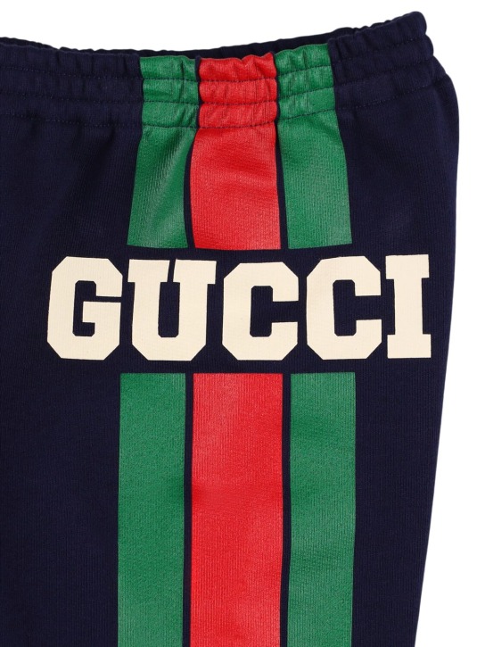 Gucci: コットンスウェットパンツ - ダークナイト - kids-boys_1 | Luisa Via Roma
