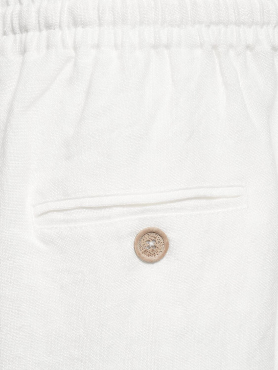 Commas: Wide leg linen pants - White - men_3 | Luisa Via Roma
