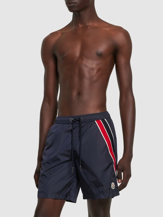 Moncler: Light bi-stretch nylon swim shorts - men_1 | Luisa Via Roma